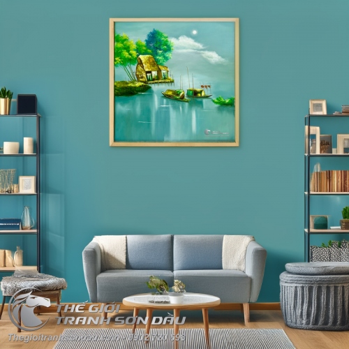 Tranh Treo Tường Làng Quê Màu Sơn Dầu Đẹp