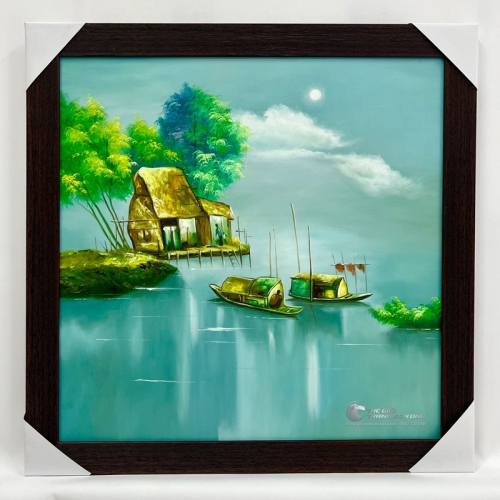 Tranh Treo Tường Làng Quê Màu Sơn Dầu Đẹp