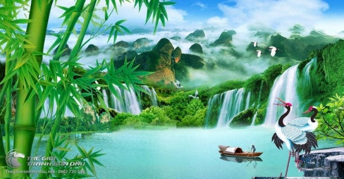 Tranh Trúc Và Cao Sơn Lưu Thủy