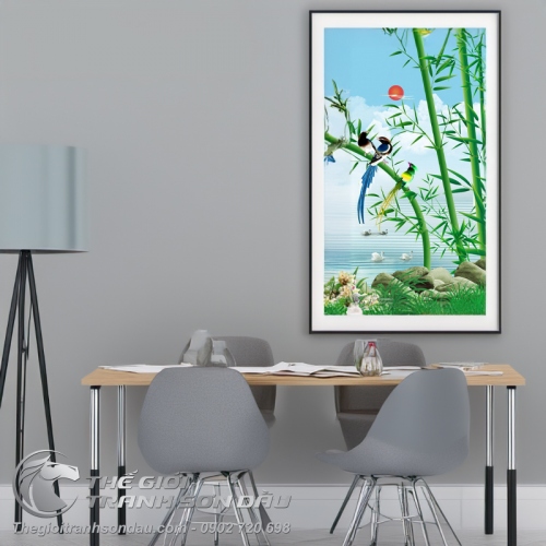 Tranh Trúc Và Chim Chích Chòe