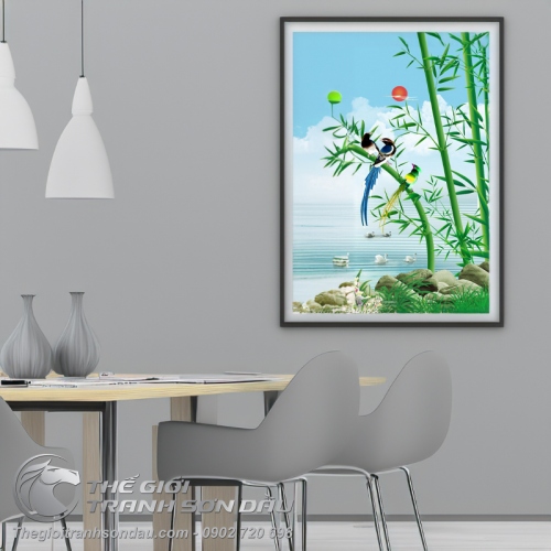 Tranh Trúc Và Chim Chích Chòe