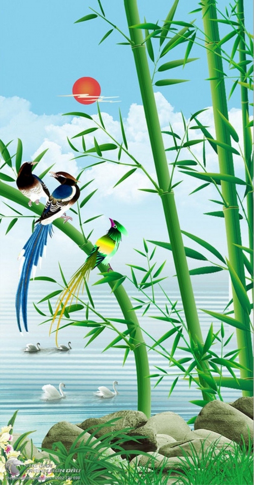 Tranh Trúc Và Chim Chích Chòe