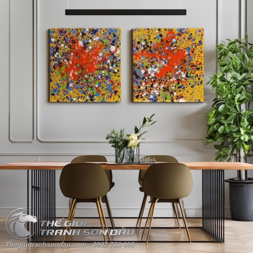 Tranh Trừu Tượng Hoa Màu Sắc Số Một