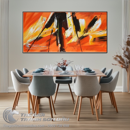 Tranh Trừu Tượng Sắc Cam