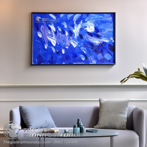 Tranh Trừu Tượng Sáng Tác Tông Màu Xanh Dương