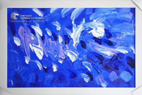 Tranh Trừu Tượng Sáng Tác Tông Màu Xanh Dương