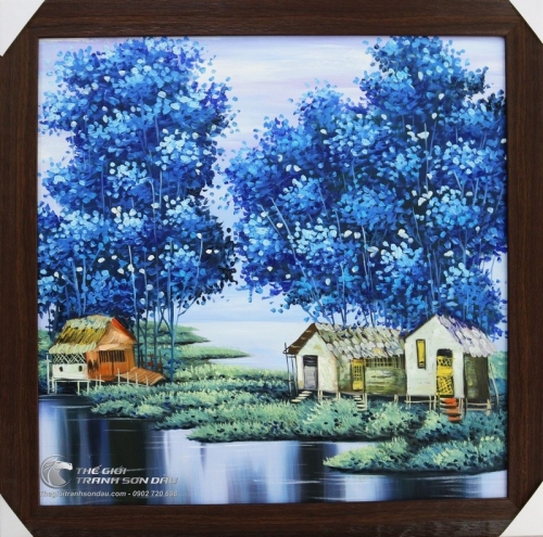 Tranh Vẽ Cảnh Quê Hương Đắp Nổi Hiện Đại