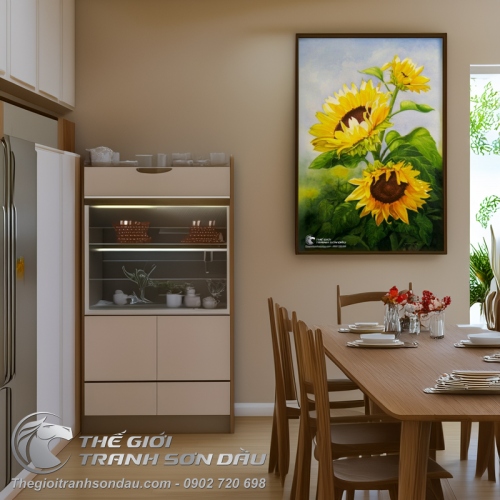 Tranh Vẽ Cây Hoa Hướng Dương Lung Linh Ánh Nắng