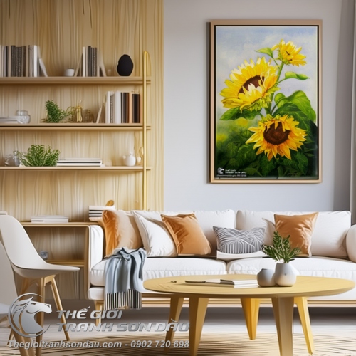 Tranh Vẽ Cây Hoa Hướng Dương Lung Linh Ánh Nắng