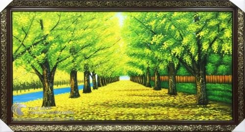 Tranh Vẽ Con Đường Giữa Hai Hàng Cây