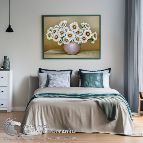 Tranh Vẽ Hoa Cúc Màu Sơn Dầu Đẹp Giá Tốt