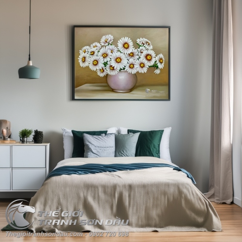 Tranh Vẽ Hoa Cúc Màu Sơn Dầu Đẹp Giá Tốt