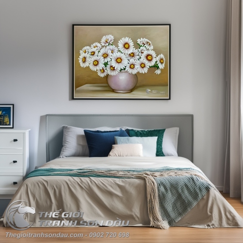 Tranh Vẽ Hoa Cúc Màu Sơn Dầu Đẹp Giá Tốt