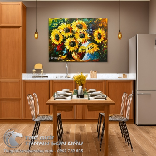 Tranh Vẽ Hoa Hiện Đại Màu Sơn Dầu Cao Cấp