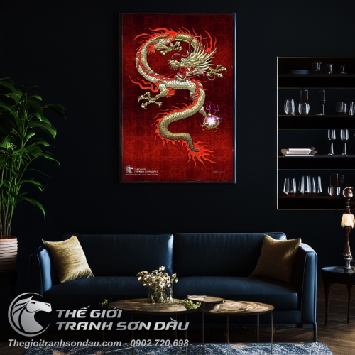 Tranh Vẽ Hỏa Long Cuộn Mình