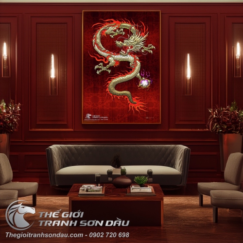 Tranh Vẽ Hỏa Long Cuộn Mình