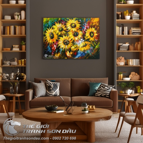 Tranh Vẽ Hoa Mặt Trời Nghệ Thuật