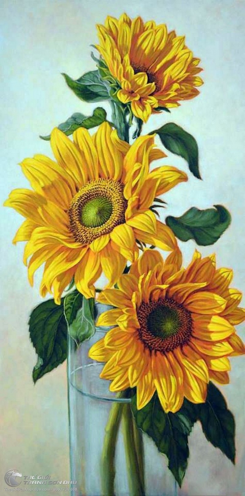 Tranh Vẽ Những Bông Hoa Hướng Dương Rực Rỡ