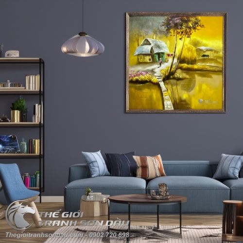 Tranh Vẽ Quê Hương Cảnh Chiều Tà