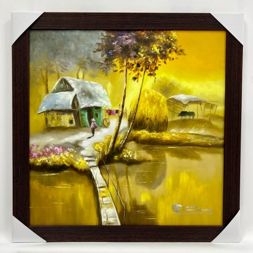 Tranh Vẽ Quê Hương Cảnh Chiều Tà