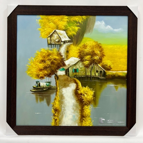 Tranh Vẽ Quê Hương Mùa Thu Vàng Rực Rỡ