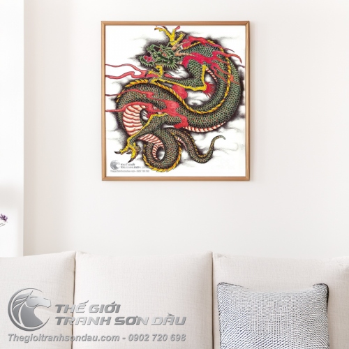 Tranh Vẽ Rồng Lớn Đầu Xanh