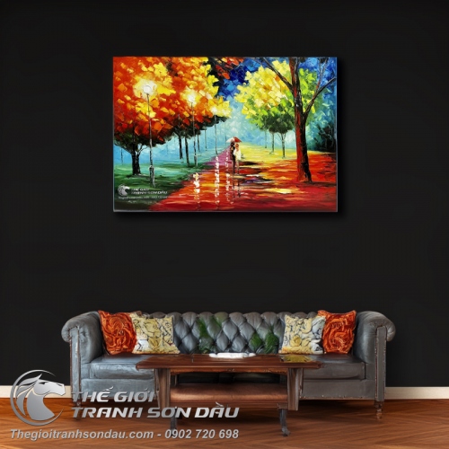 Tranh Vẽ Sơn Dầu Hiện Đại Tình Yêu Lứa Đôi