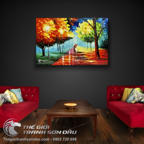 Tranh Vẽ Sơn Dầu Hiện Đại Tình Yêu Lứa Đôi