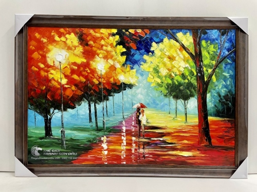 Tranh Vẽ Sơn Dầu Hiện Đại Tình Yêu Lứa Đôi