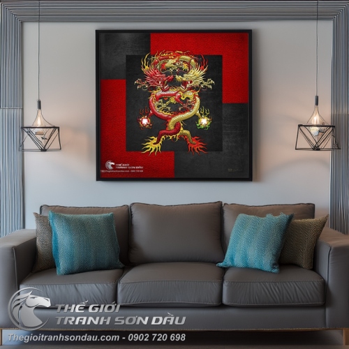 Tranh Vẽ Song Long Hỏa