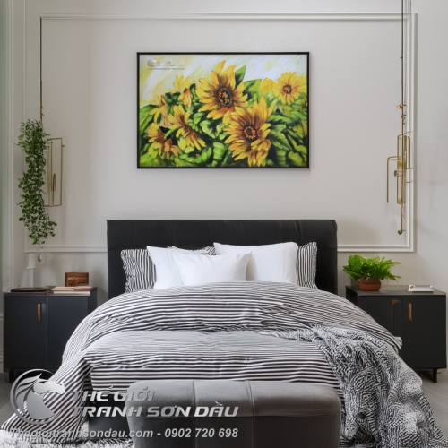 Tranh Vườn Hoa Hướng Dương Đẹp