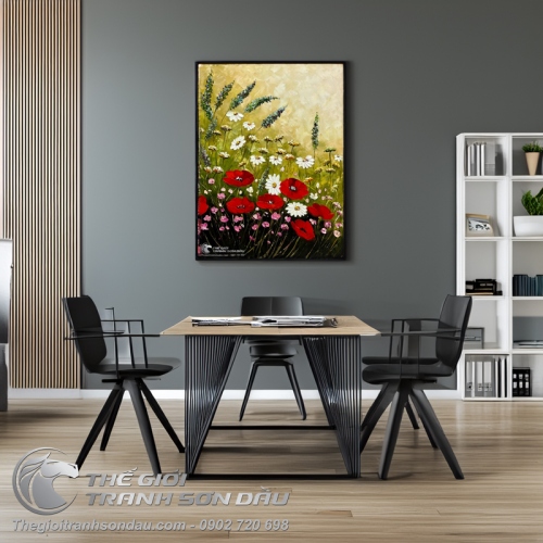 Tranh Vườn Hoa Nở Phong Cách Hiện Đại Đẹp