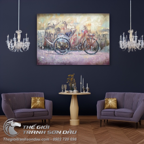 Tranh Xe Xích Lô Sài Gòn