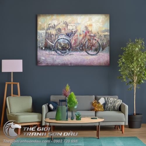 Tranh Xe Xích Lô Sài Gòn